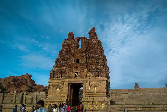 Stone gopuram of the Vittala Temple complex in Hampi, Karnataka